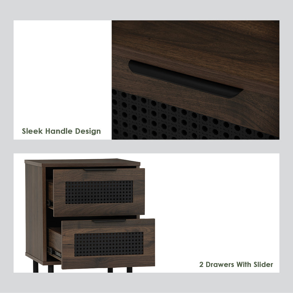 Dallas side table in Matt Black Epoxy leg, Wotan Oak colour body.