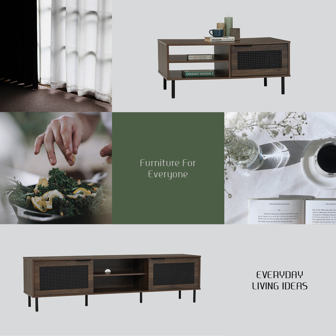 Dallas side table in Matt Black Epoxy leg, Wotan Oak colour body.