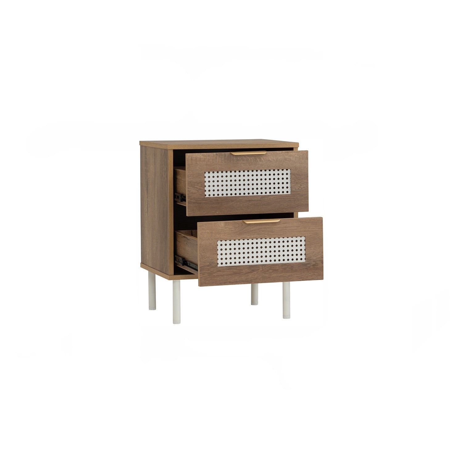 Dallas side table in Matt Black Epoxy leg, Wotan Oak colour body.