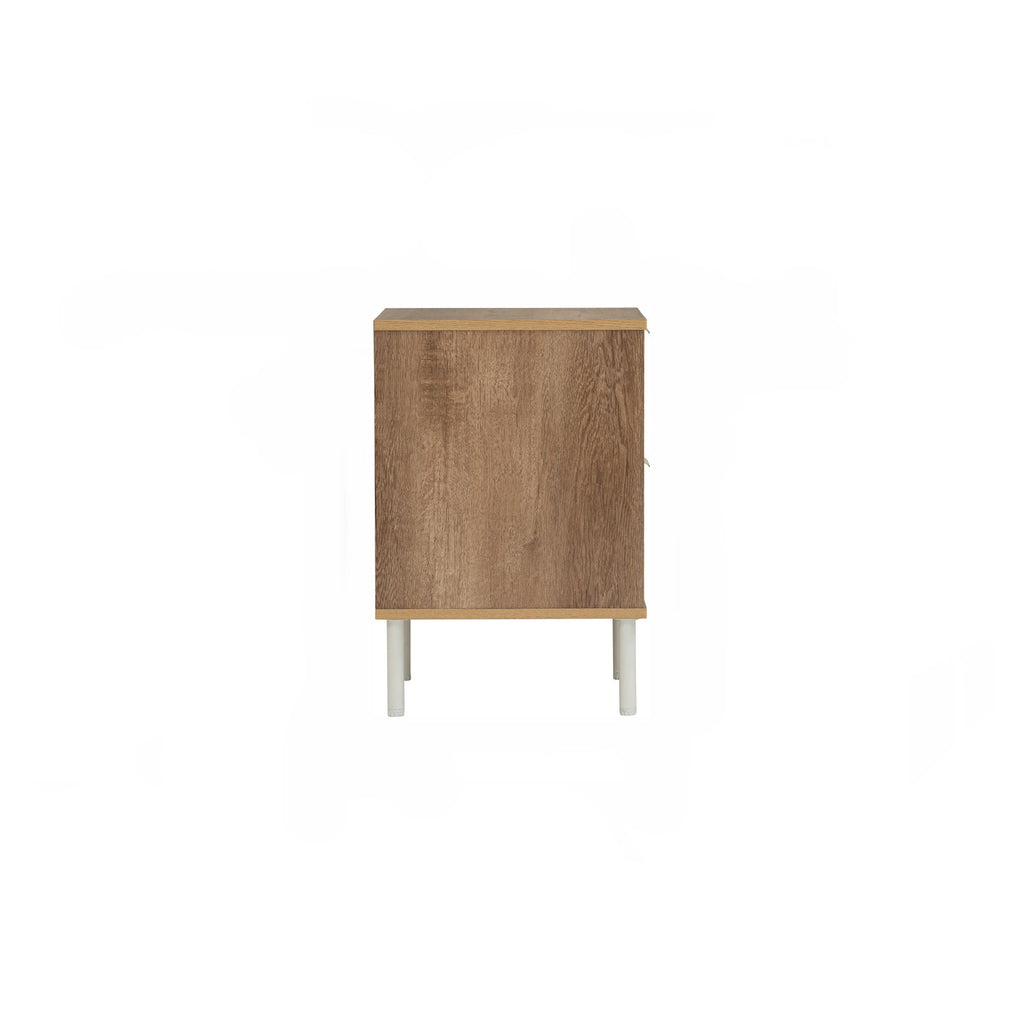 Dallas side table in Matt Black Epoxy leg, Wotan Oak colour body.