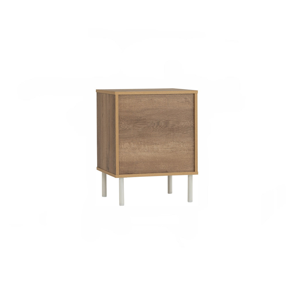 Dallas side table in Matt Black Epoxy leg, Wotan Oak colour body.