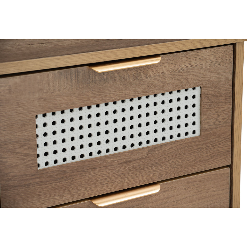 Dallas side table in Matt Black Epoxy leg, Wotan Oak colour body.