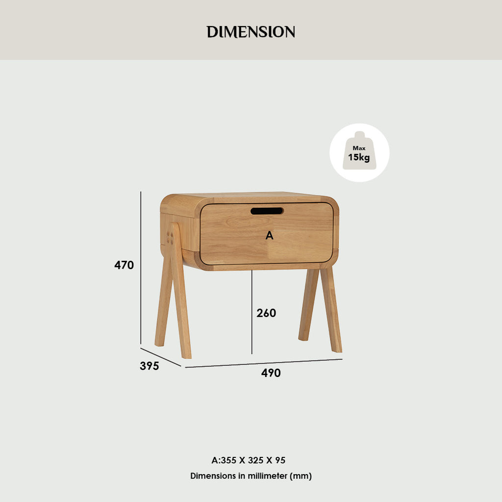 Angus side table in Cocoa colour.