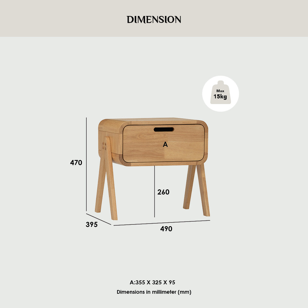 Angus side table in Cocoa colour.
