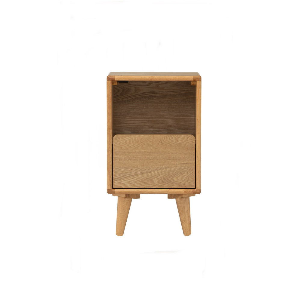 Yara bedside table with 1 drawer LED light in Natural colour