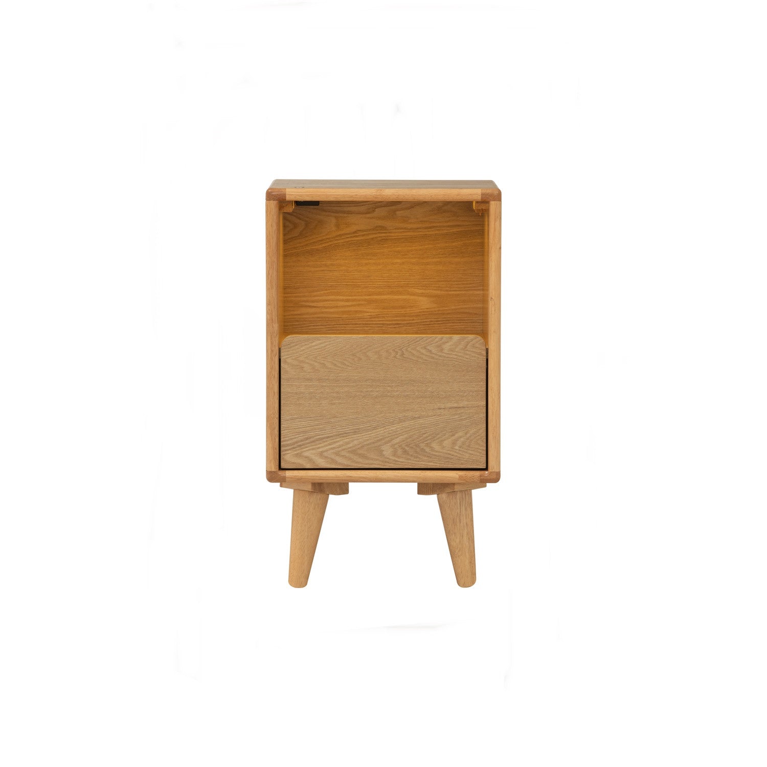 Yara bedside table with 1 drawer LED light in Natural colour