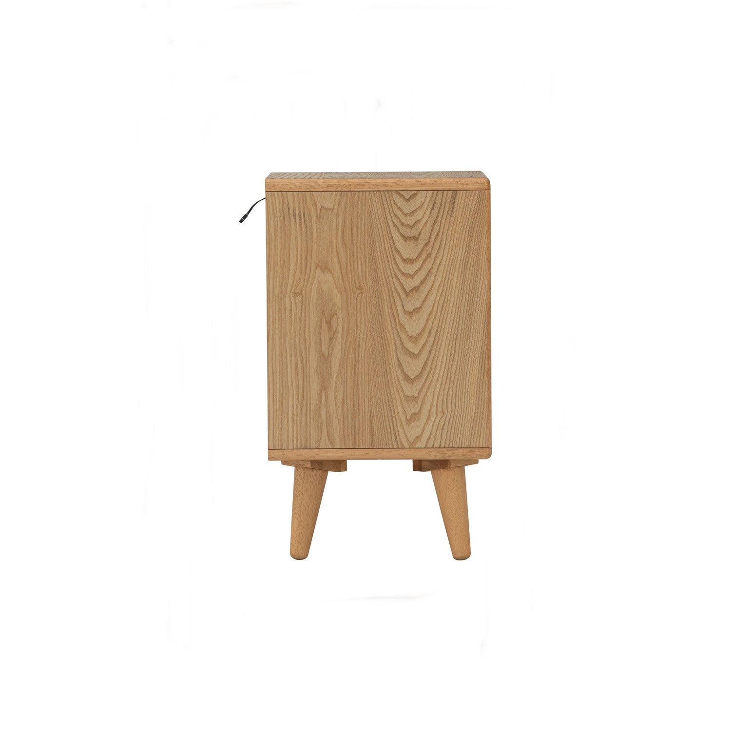 Yara bedside table with 1 drawer LED light in Natural colour