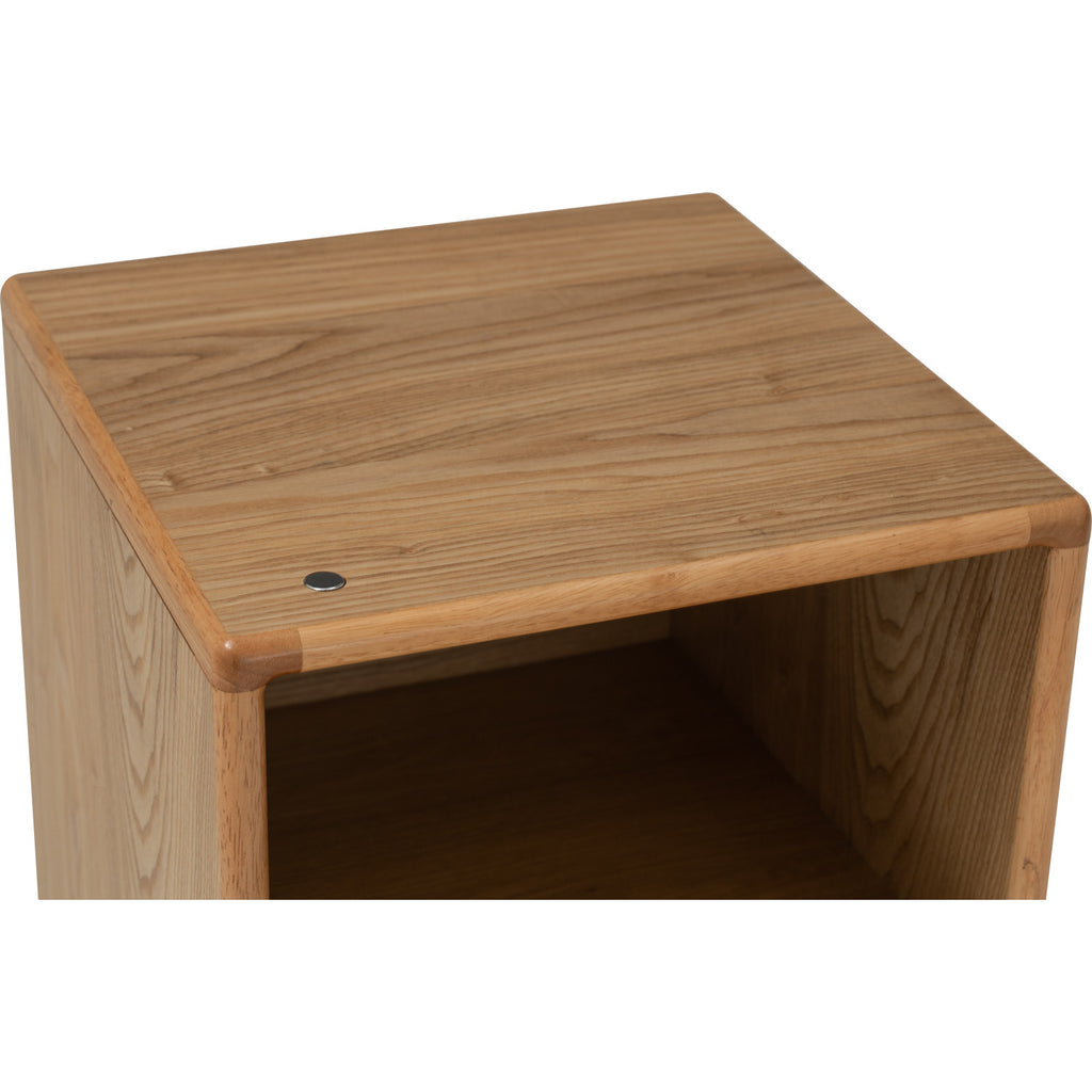 Yara bedside table with 1 drawer LED light in Natural colour