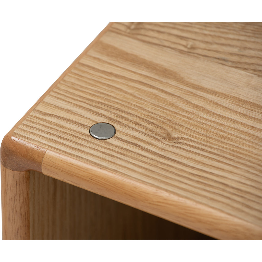 Yara bedside table with 1 drawer LED light in Natural colour