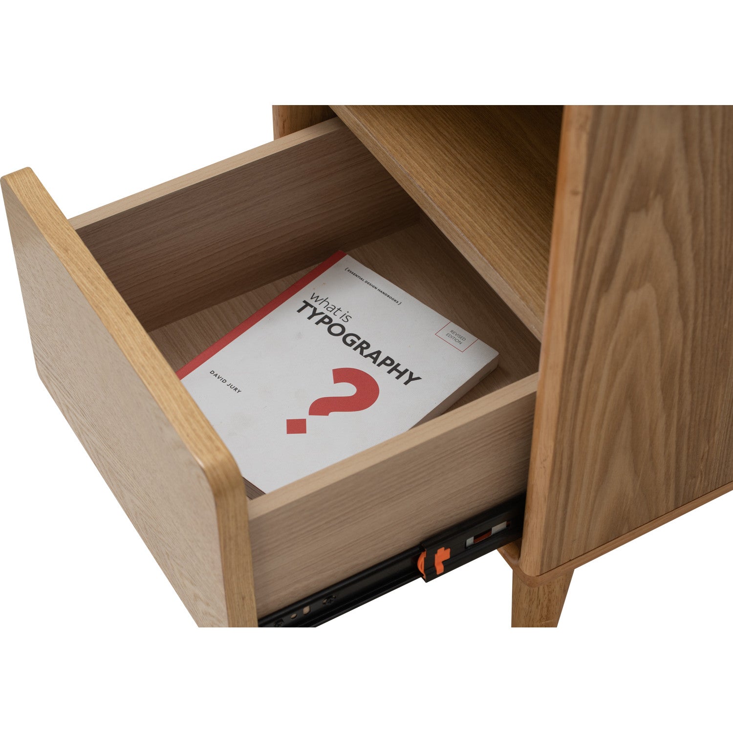 Yara bedside table with 1 drawer LED light in Natural colour