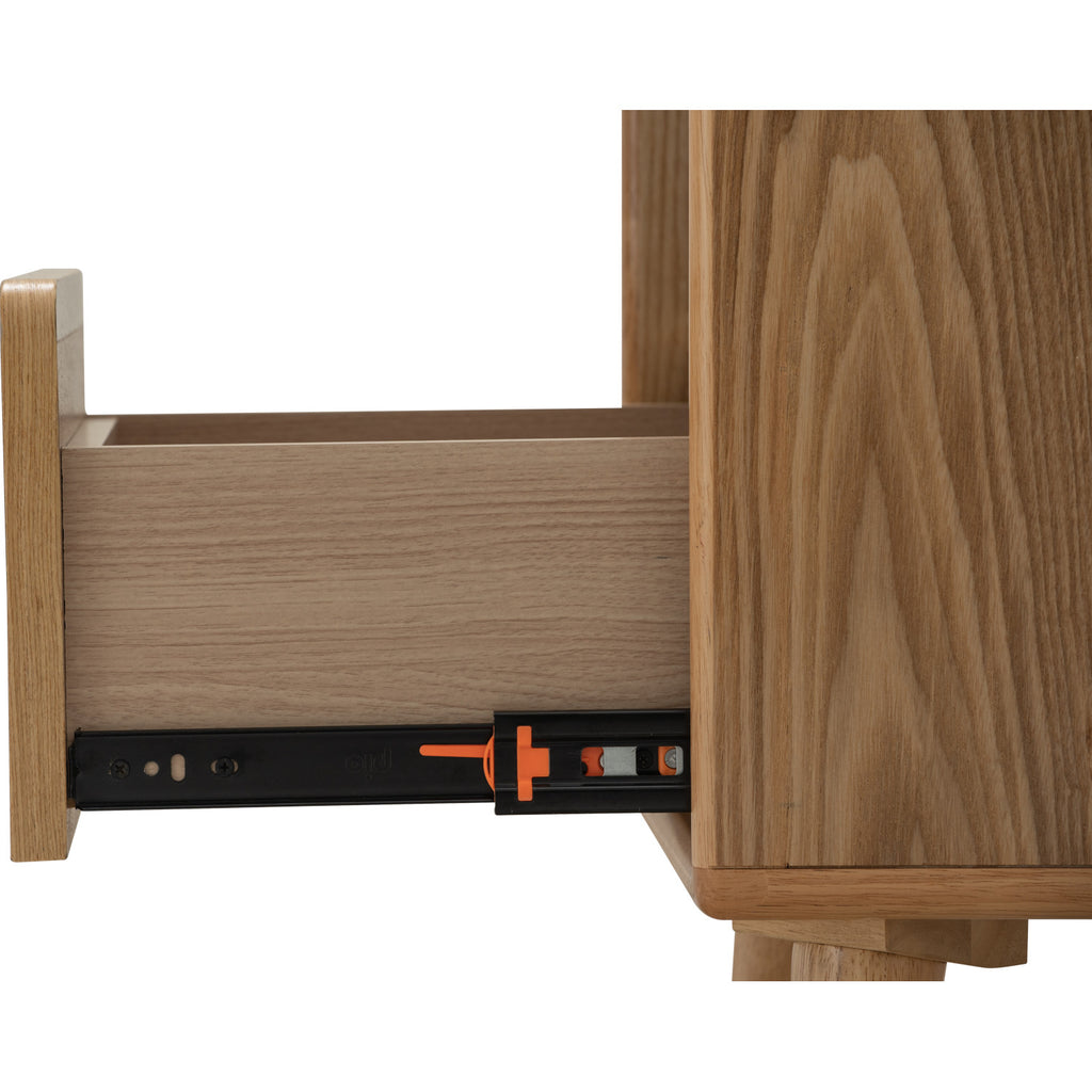 Yara bedside table with 1 drawer LED light in Natural colour