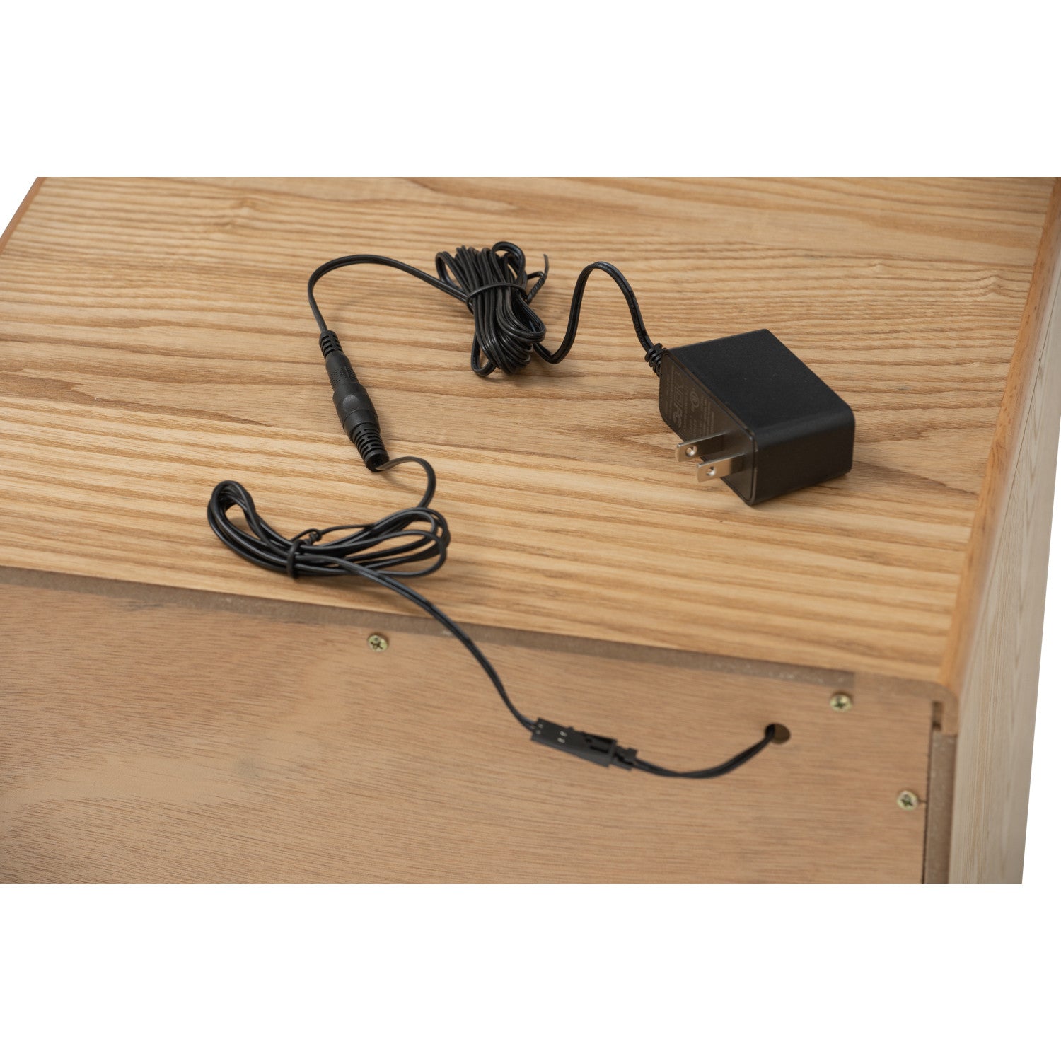 Yara bedside table with 1 drawer LED light in Natural colour