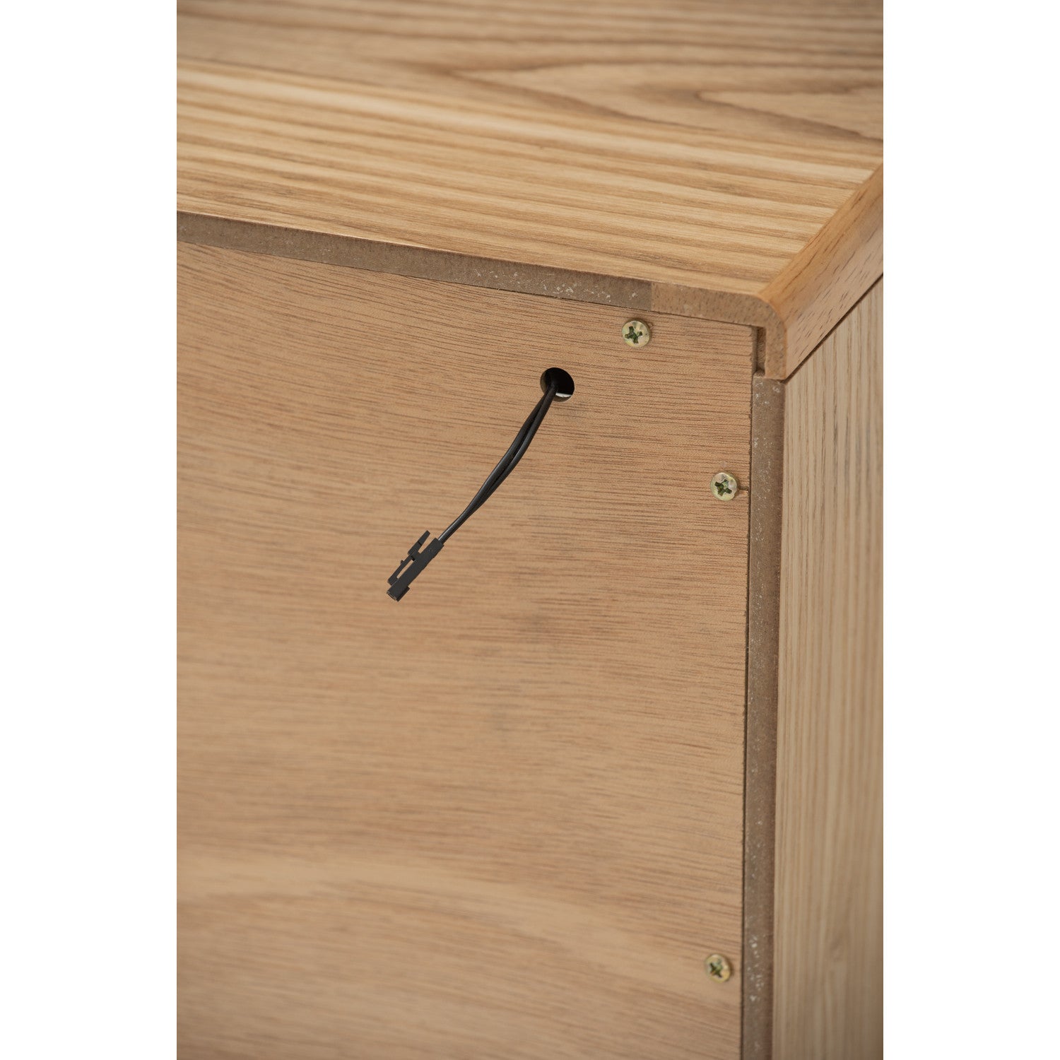 Yara bedside table with 1 drawer LED light in Natural colour