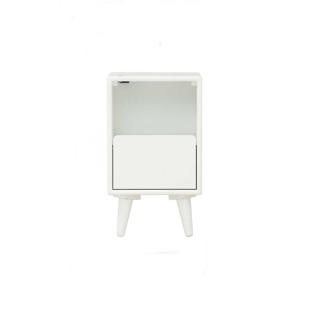 Yara bedside table with 1 drawer LED light in White colour
