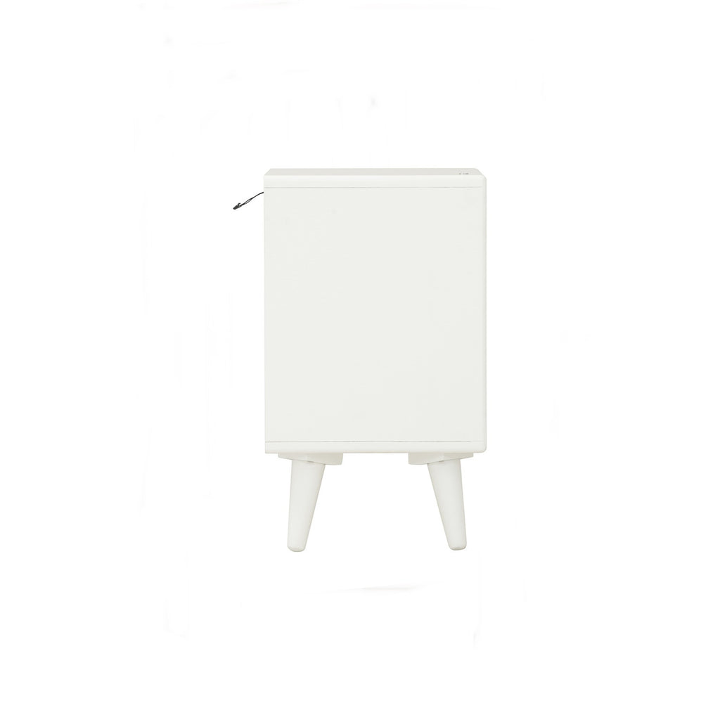 Yara bedside table with 1 drawer LED light in White colour