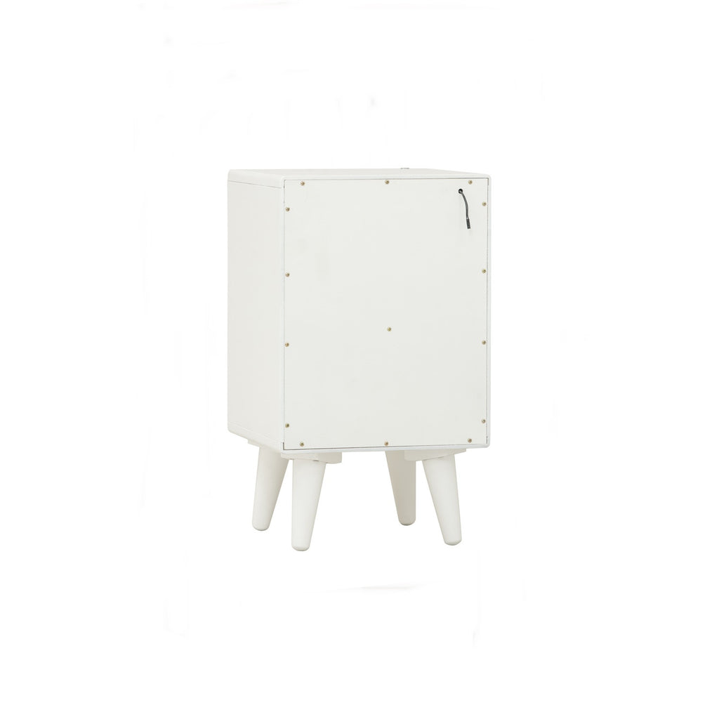 Yara bedside table with 1 drawer LED light in White colour