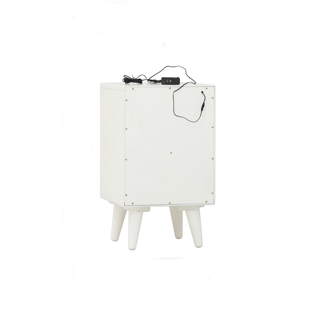 Yara bedside table with 1 drawer LED light in White colour