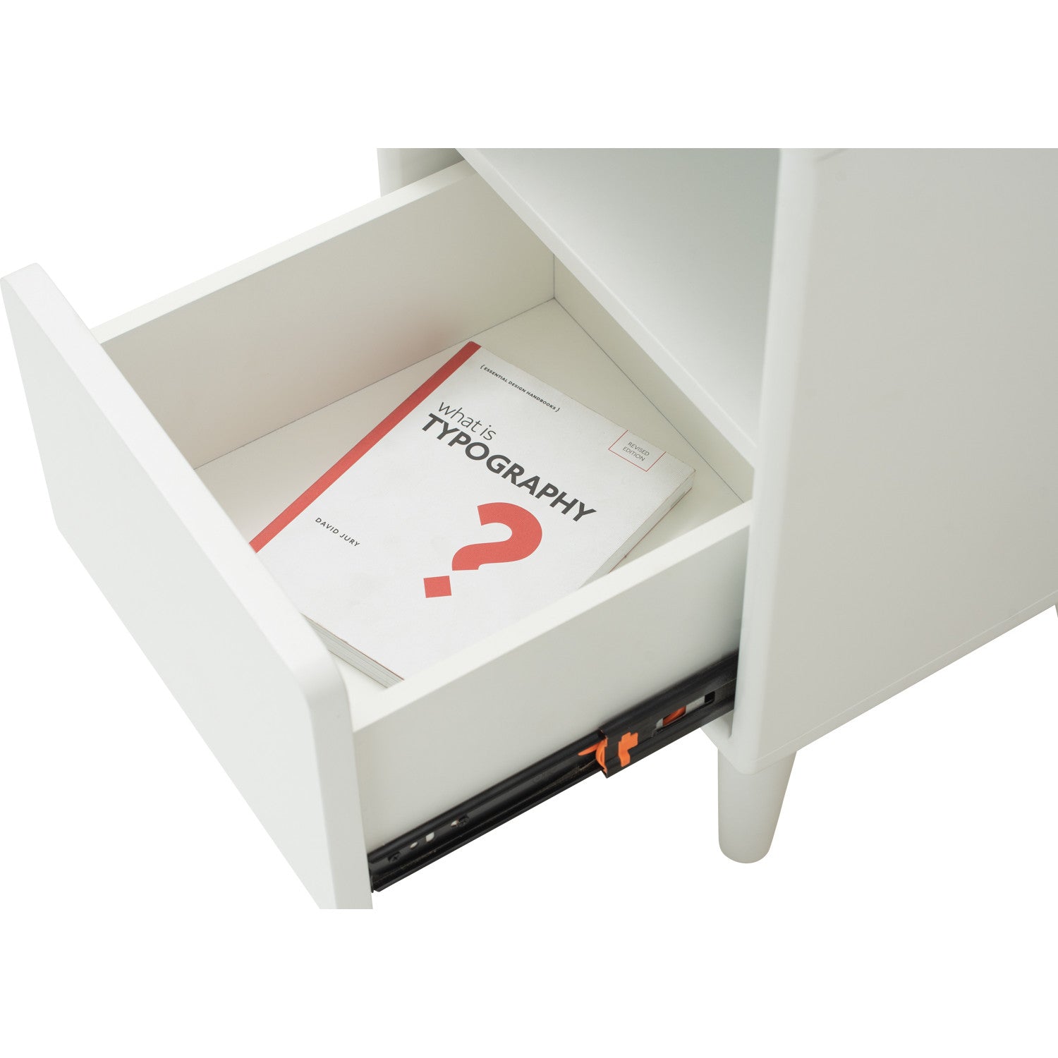 Yara bedside table with 1 drawer LED light in White colour