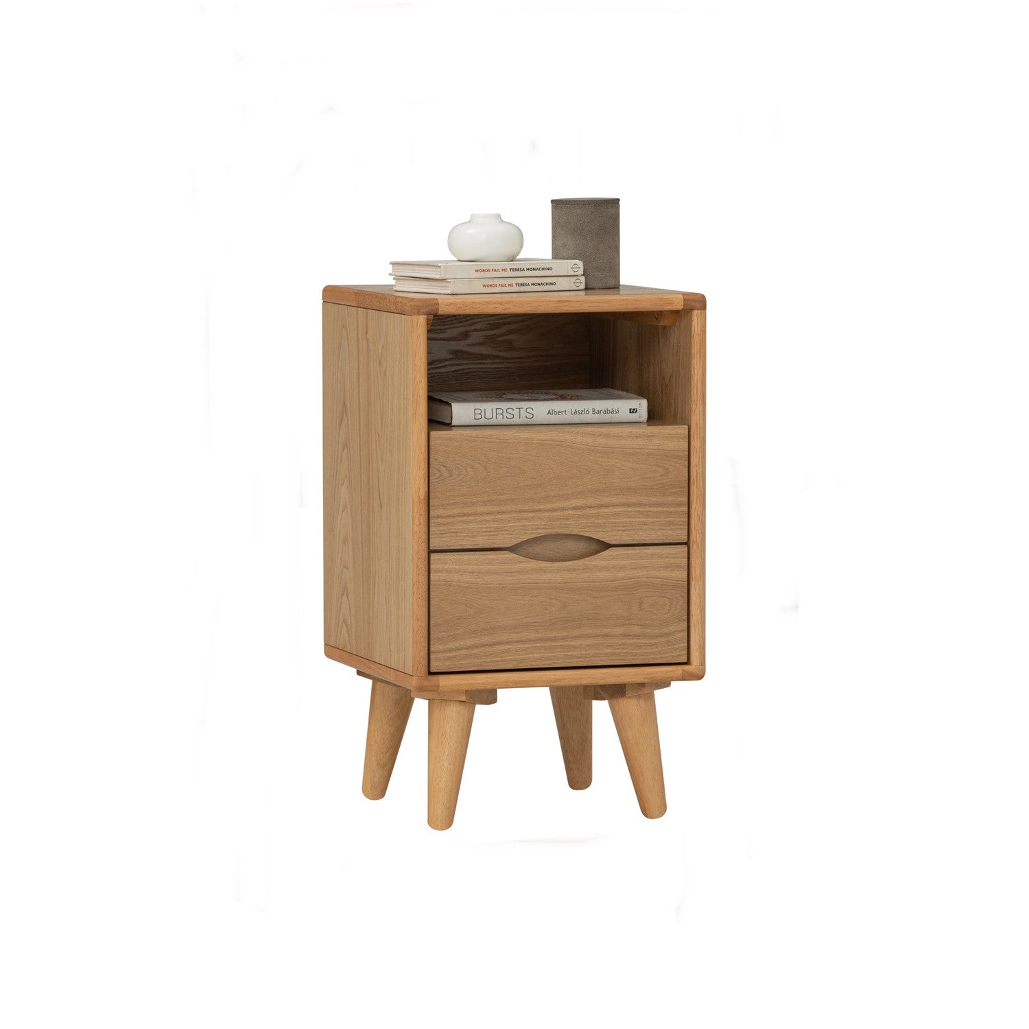 Yara bedside table with 2 drawer in Natural colour