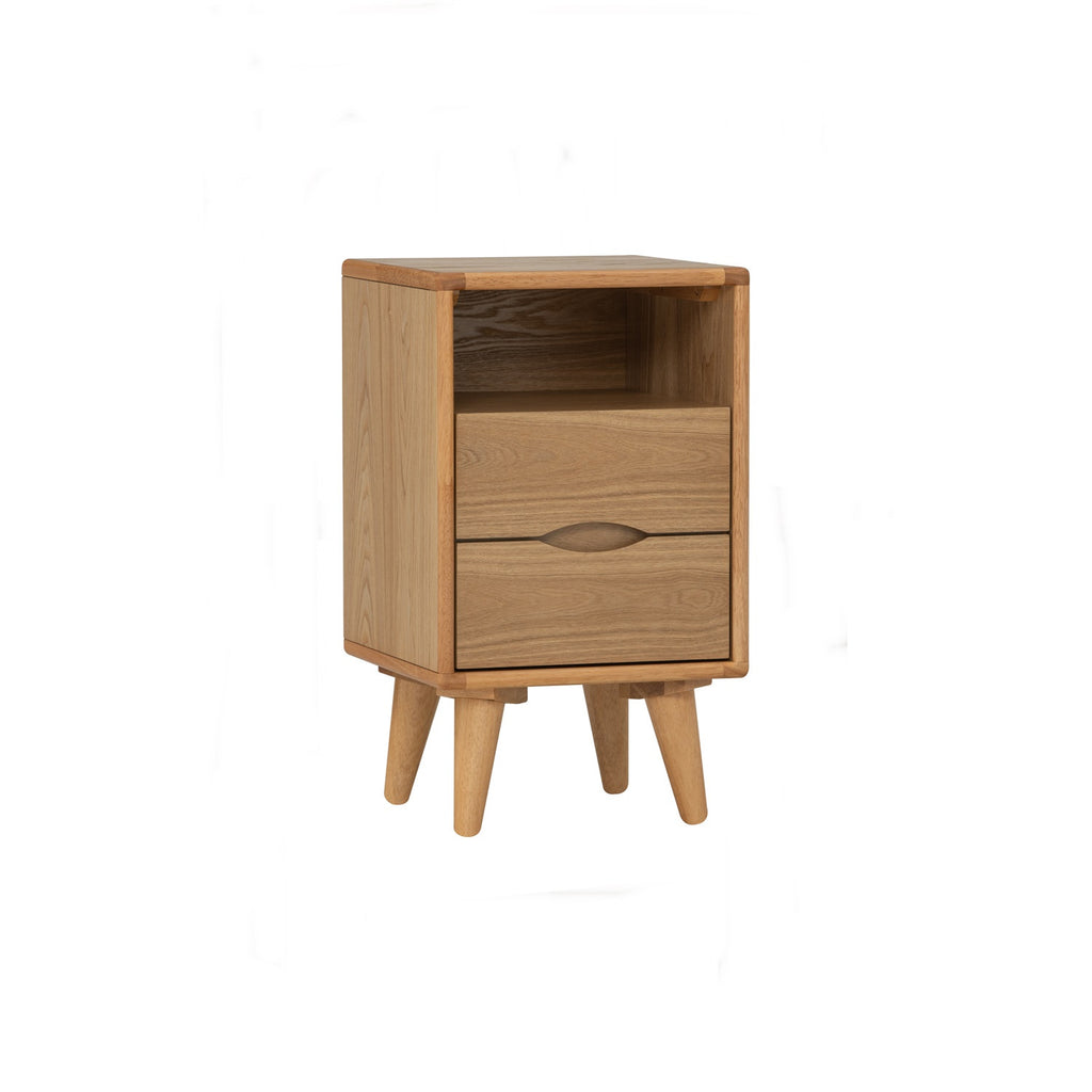 Yara bedside table with 2 drawer in Natural colour